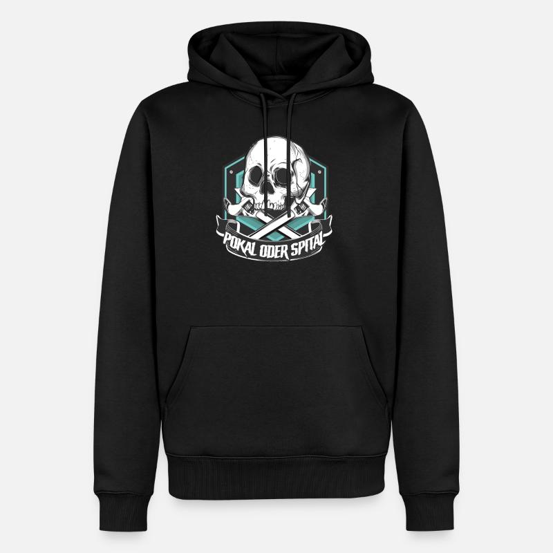 Pokal oder Spital Biker Mechaniker - Männer Premium Bio Hoodie - Schwarz