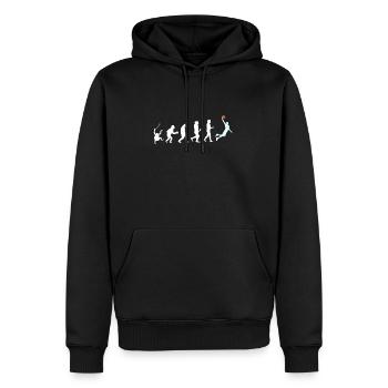 Basketball Evolution - Men’s Premium Organic Hoodie - black - Front - Nico (187cm)