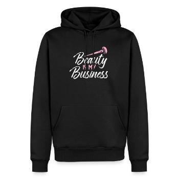 Schönheit ist mein Beruf Make-up Kosmetikerin - Männer Premium Bio Hoodie - Schwarz - Vorne - Nico (187cm)