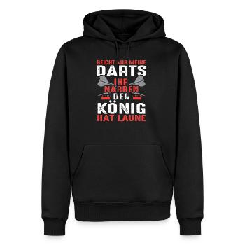 Reicht mir meine Darts Ihr Narren der König Laune - Männer Premium Bio Hoodie - Schwarz - Vorne - Nico (187cm)