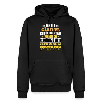 I am a gardener - Men’s Premium Organic Hoodie - black - Front - Nico (187cm)