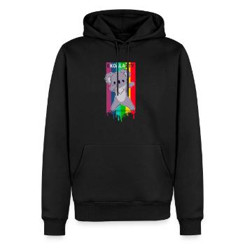 EKOALAITY - Männer Premium Bio Hoodie - Schwarz - Vorne - Nico (187cm)