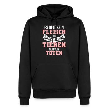 Vegan Veganer Veganerin Tierquälerei Geschenk - Männer Premium Bio Hoodie - Schwarz - Vorne - Nico (187cm)