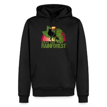 Rainforest toucan wildlife gift idea - Men’s Premium Organic Hoodie - black - Front - Nico (187cm)