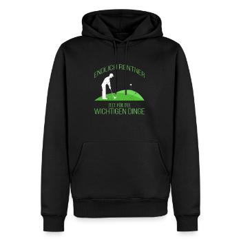 Golf Endlich Rentner - Männer Premium Bio Hoodie - Schwarz - Vorne - Nico (187cm)