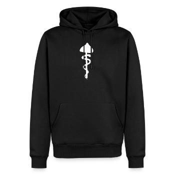 Pilz Schlange,Drogen Halluzination DMT Erleuchtung - Männer Premium Bio Hoodie - Schwarz - Vorne - Nico (187cm)