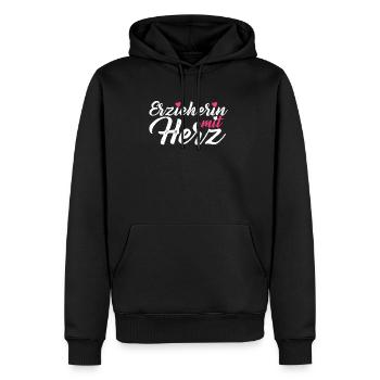 Erzieherin mit Herz Erzieher Kita Tagesmutter - Männer Premium Bio Hoodie - Schwarz - Vorne - Nico (187cm)