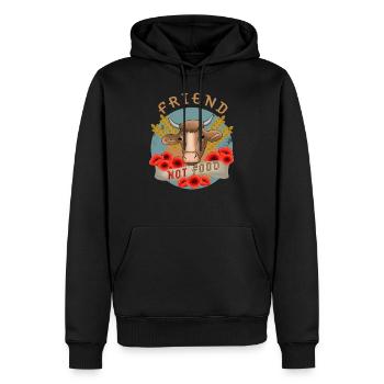 Kuh Bauernhof Vegan Friend not Food - Männer Premium Bio Hoodie - Schwarz - Vorne - Nico (187cm)