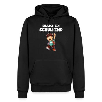 Schulanfang Schulbeginn Schulänfänger Geschenk - Männer Premium Bio Hoodie - Schwarz - Vorne - Nico (187cm)
