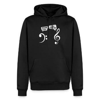 Musique Chanteur chanteuse blague notes - Sweat à capuche Premium bio Homme - noir - Devant - Nico (187cm)