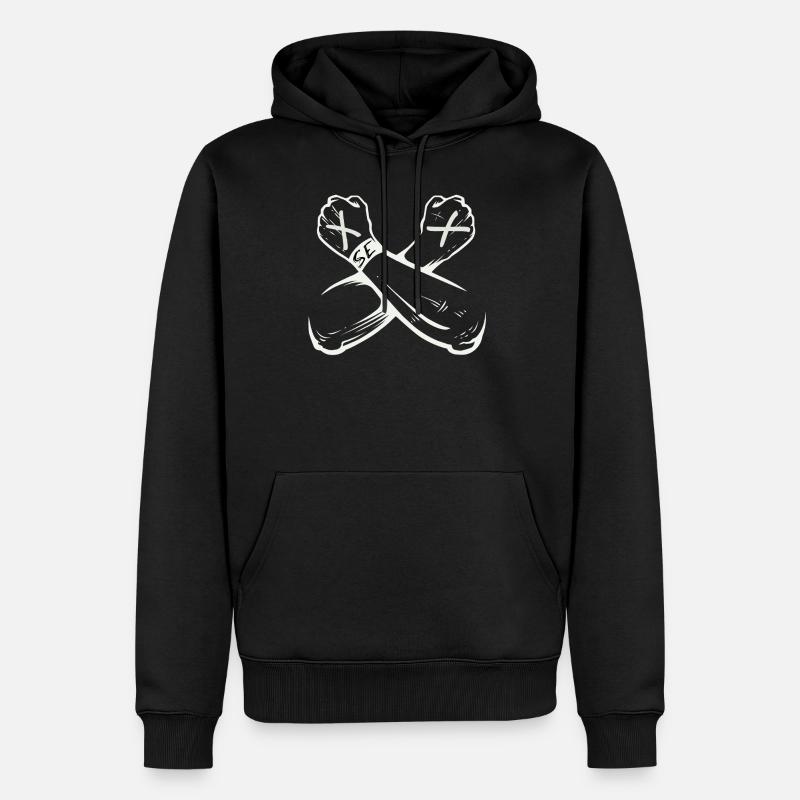 Staight Edge, chemise végétalienne - Sweat à capuche Premium bio Homme - noir