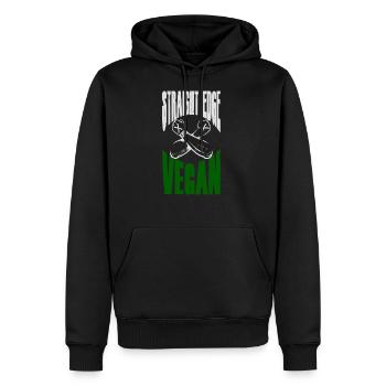 Straight Edge Vegan - Männer Premium Bio Hoodie - Schwarz - Vorne - Nico (187cm)