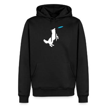 Dressage chien collie - Sweat à capuche Premium bio Homme - noir - Devant - Nico (187cm)
