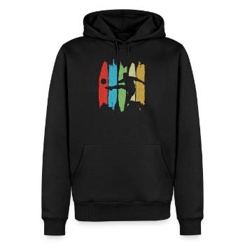 football - Sweat à capuche Premium bio Homme - noir - Devant - Nico (187cm)