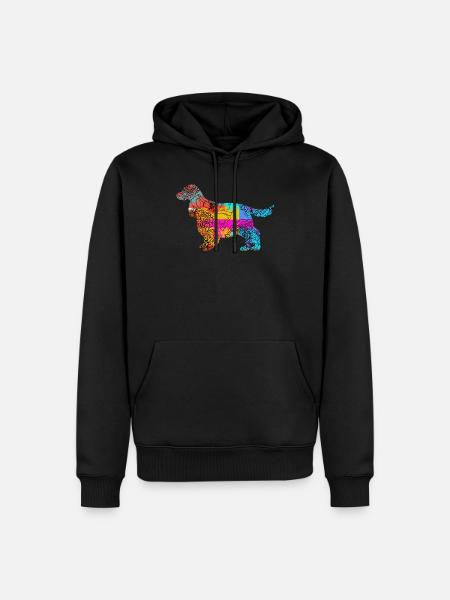 Cocker Spaniel Flowers - Männer Premium Bio Hoodie - Schwarz