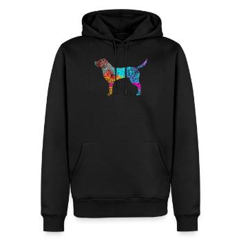 Labrador Retriever Flowers Geschenkidee - Männer Premium Bio Hoodie - Schwarz - Vorne - Nico (187cm)