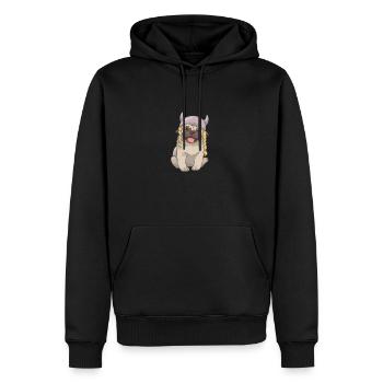 Schweden Mops Schwedisch Viking Wikinger Geschenk - Männer Premium Bio Hoodie - Schwarz - Vorne - Nico (187cm)