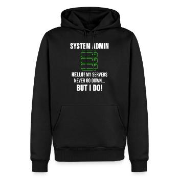 System Admin Administrator Server Gift - Men’s Premium Organic Hoodie - black - Front - Nico (187cm)