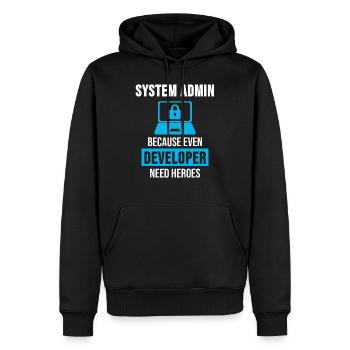 Cadeau de programmation administrateur système - Sweat à capuche Premium bio Homme - noir - Devant - Nico (187cm)