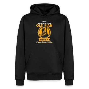 Vieil homme - VTT - Sweat à capuche Premium bio Homme - noir - Devant - Nico (187cm)