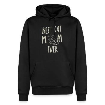 meilleur chat maman jamais - chat maman - chats maman - shi - Sweat à capuche Premium bio Homme - noir - Devant - Nico (187cm)