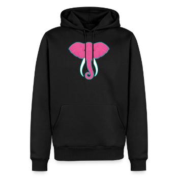 Rosafarbener Elefant - Männer Premium Bio Hoodie - Schwarz - Vorne - Nico (187cm)