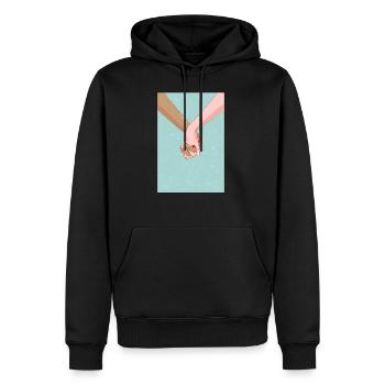 Gegen Rassismus Tshirt - Männer Premium Bio Hoodie - Schwarz - Vorne - Nico (187cm)