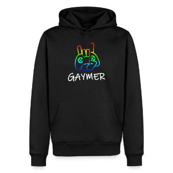 Gamer Gay Pride LGBT Gaming Sweet Gift - Sweat à capuche Premium bio Homme - noir - Devant - Nico (187cm)
