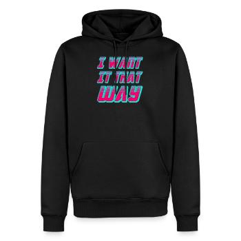 Je le veux comme ça - Backstreet à mon coeur - Sweat à capuche Premium bio Homme - noir - Devant - Nico (187cm)