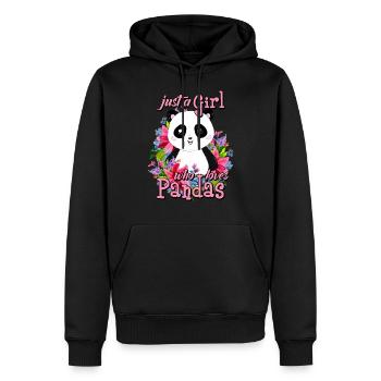 Cadeau mignon d'animal de panda pour des petites filles ou des femmes - Sweat à capuche Premium bio Homme - noir - Devant - Nico (187cm)