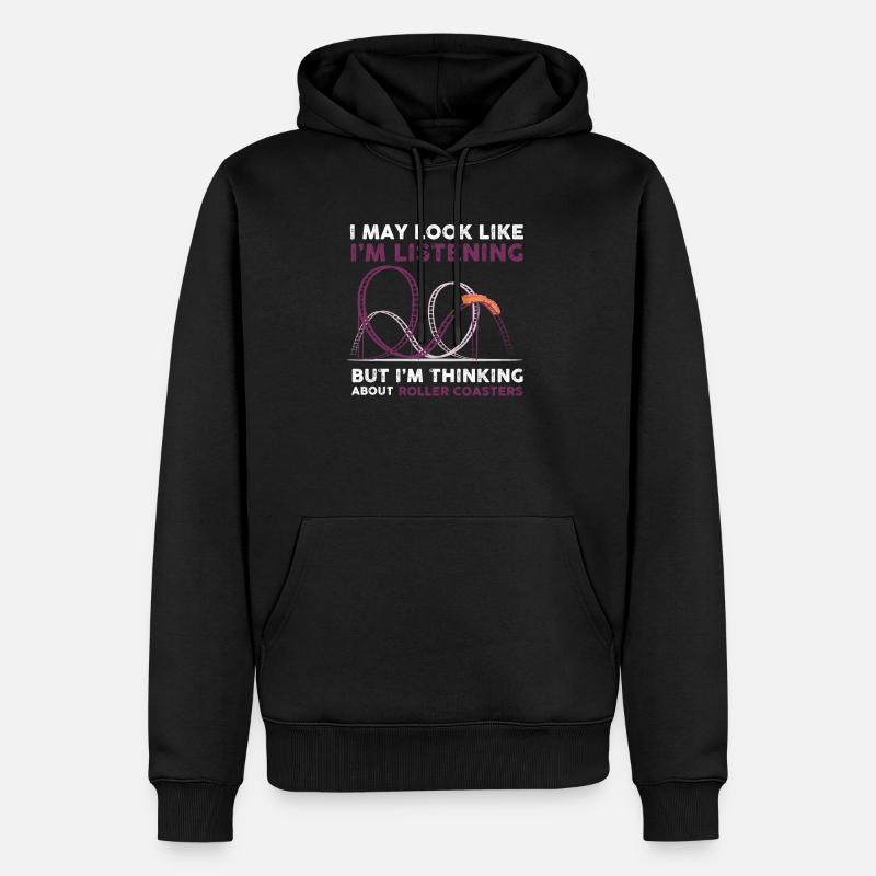 Achterbahn - Freizeitpark Design - Männer Premium Bio Hoodie - Schwarz