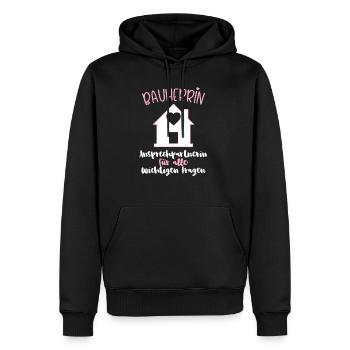 Bauherrin Hausbau Haus Richtfest Spatenstich Idee - Männer Premium Bio Hoodie - Schwarz - Vorne - Nico (187cm)