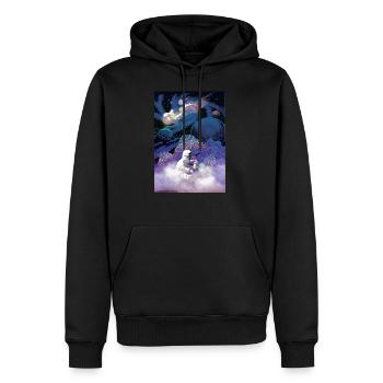 Psychedelic Shirt LSD Astronaut - Men’s Premium Organic Hoodie - black - Front - Nico (187cm)