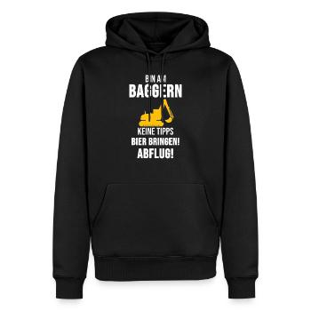 Bagger Baggerfahrer Baggerfahrer Lustig Geschenk - Männer Premium Bio Hoodie - Schwarz - Vorne - Nico (187cm)