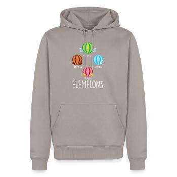 Élément pastèon Chimie Eau Terre Feu Air - Sweat à capuche Premium bio Homme - taupe - Devant - Nico (187cm)