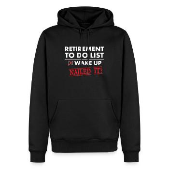 Lustiges Ruhestands-Ruhestandsgeschenk für Männer und Frauen - Männer Premium Bio Hoodie - Schwarz - Vorne - Nico (187cm)