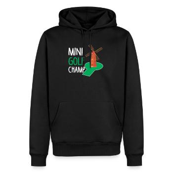 golf Champ Putt Golf golf champion de golf - Sweat à capuche Premium bio Homme - noir - Devant - Nico (187cm)