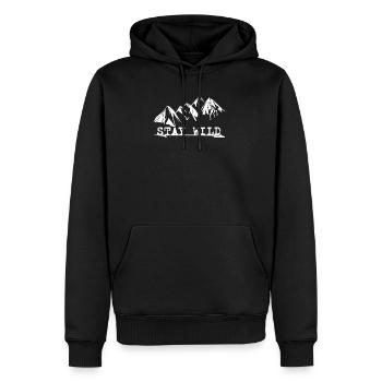 Reste sauvage - Sweat à capuche Premium bio Homme - noir - Devant - Nico (187cm)