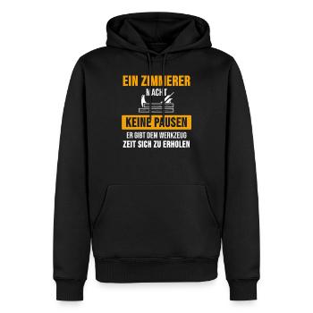 Zimmermann Zimmerer Zimmerei Lustiges Geschenk - Männer Premium Bio Hoodie - Schwarz - Vorne - Nico (187cm)