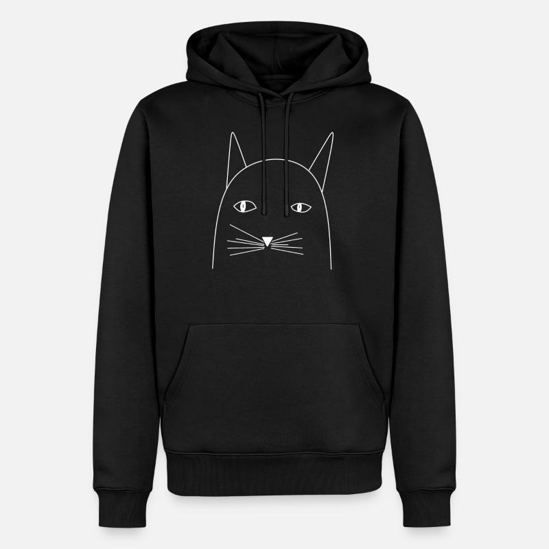 Chat - Sweat à capuche Premium bio Homme - noir