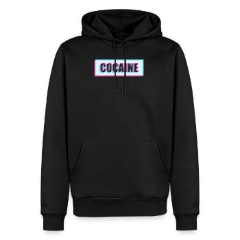 Cocain Shirt Damen Herren: Das Cocain Tshirt für D - Männer Premium Bio Hoodie - Schwarz - Vorne - Nico (187cm)