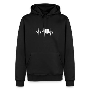 Police Heartbeat Design - Sweat à capuche Premium bio Homme - noir - Devant - Nico (187cm)