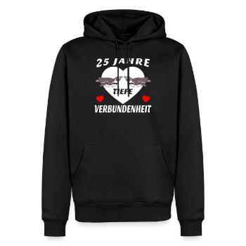 Anniversaire des conjoints de mariage d'argent - Sweat à capuche Premium bio Homme - noir - Devant - Nico (187cm)