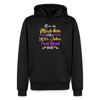 90er Jahre Party Neunziger 90s Trash Geschenk - Männer Premium Bio Hoodie - Schwarz - Vorne - Nico (187cm)