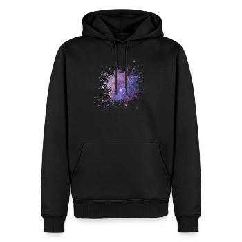 Weltraum Farbe, Farbklecks im Universum, Geschenk - Männer Premium Bio Hoodie - Schwarz - Vorne - Nico (187cm)