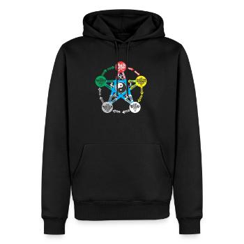 Tai Chi Yin Yang Cinq éléments Médecine chinoise - Sweat à capuche Premium bio Homme - noir - Devant - Nico (187cm)