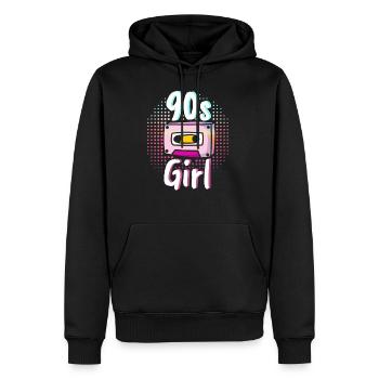 90s Girl 90s Retro Nineties Ninties Party - Men’s Premium Organic Hoodie - black - Front - Nico (187cm)