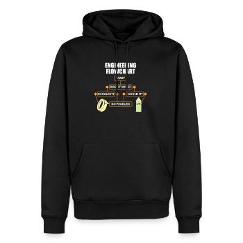Technique Plan d’organisation drôle d’ingénieur cadeau - Sweat à capuche Premium bio Homme - noir - Devant - Nico (187cm)