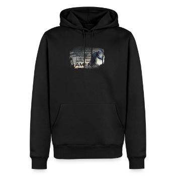Kampf Teufel Amen Krieger Spruch Kreuzritter - Männer Premium Bio Hoodie - Schwarz - Vorne - Nico (187cm)