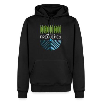 Comment est le cadeau de radio amateur de fréquence - Sweat à capuche Premium bio Homme - noir - Devant - Nico (187cm)